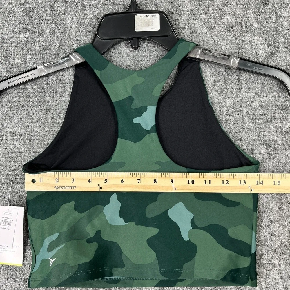 Old Navy Sports Bra Girls XL Camo PowerSoft‎ Longline Athletic Fitness Studio